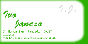 ivo jancso business card